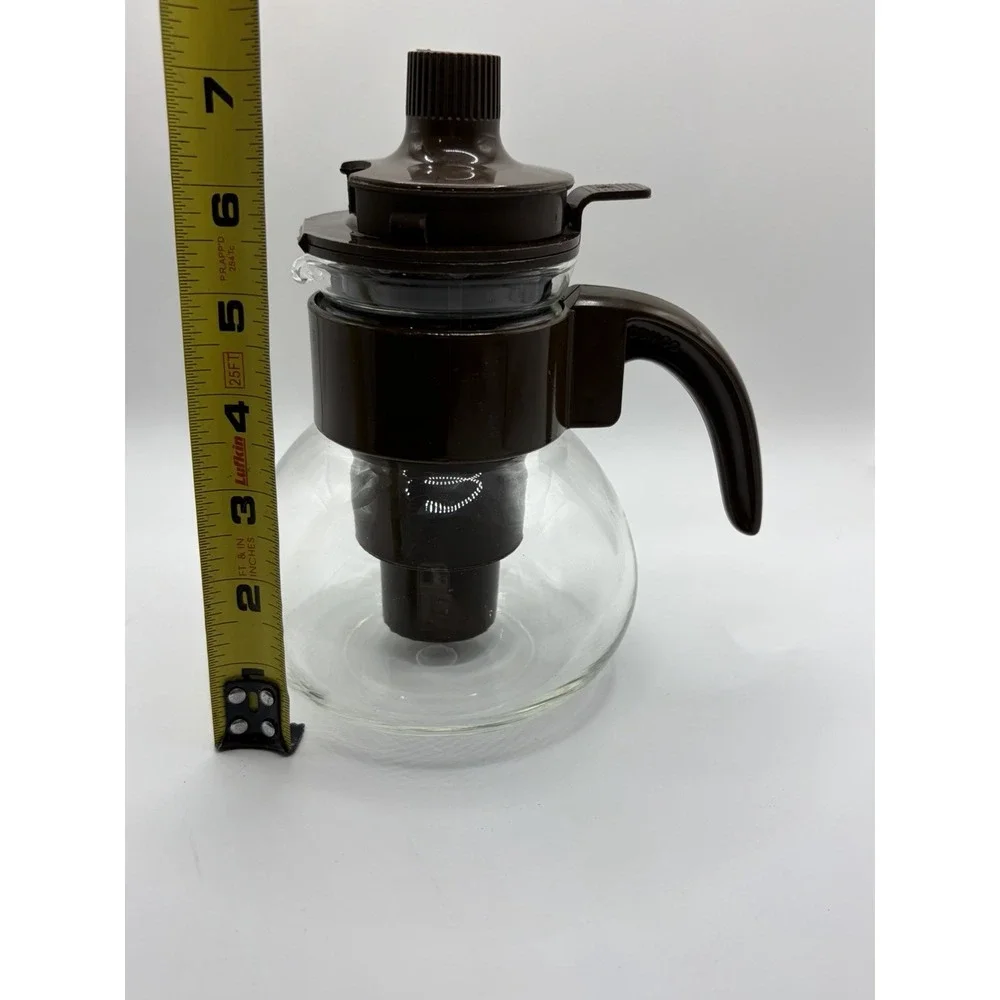 Vintage Gemco Heat Resistant Glass Coffee Pot Tea Kettle With Brew Basket I-3